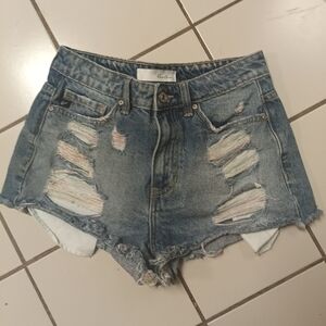 KanCan Light Blue Ripped Jean Shorts